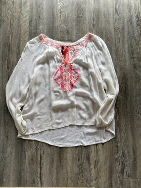 White Fun and Flirt Peasant Top